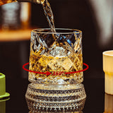 270ml Rotating Whiskey Glass Transparent Spinning Whiskey Tumbler for Home Bar Party Style 2