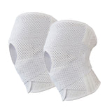 Pair of Adjustable Knee Brace Breathable Knee Support Pads for Workout Sports White