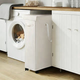 65L Slim Laundry Basket Narrow Laundry Hamper with Handles for Laundry Room Beige