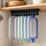 2 Pcs 10 Slot Under Shelf Lid Organizer Slide In for Kitchen Cabinet Storage Black