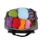 Yarn Storage Bag Wool Tote with Hooks Needles & Accessories Organizer Gray