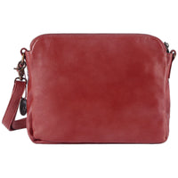 Women PU Leather Crossbody Bag Multifunctional Three Layer Purse Shoulder Bag Tote Red