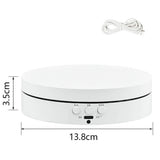 360 Rotating Display Stand Electric for Jewelry and Photography White