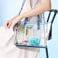 180 Degrees Foldable Misting Fan 3-Speed Adjustable Handheld Fan Rechargeable Portable Cooling Fan Acid Blue