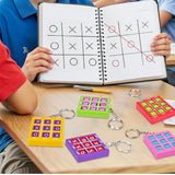 10-Pack Portable Tic Tac Toe Game Keychain Set Colorful Travel-Friendly Toys