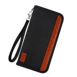 RFID Blocking Passport ID Card Holder Zipper Travel Wallet Black