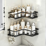 2PCS Carbon Steel Corner Caddy Adhesive Shower Shelf for Bathroom