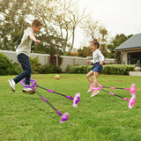 Foldable Skip Ball for Kids Colorful Flashing Wheel Skip Ball Game Fitness Toys Pink