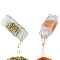 Clear Glass Spice Jar with Lid Set Seasoning Storage Bottles with Labels Stickers