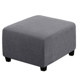 Elastic Footrest Cover Jacquard Textured Stripes with Strap Dark Gray