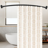 Curved Stainless Steel Shower Curtain Rod for Bathroom and Bathtub Black