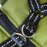 Pet Winter Jacket Padded Adjustable Warm Coats with Zipper (Green)