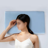 Soft Cooling Memory Foam Pillow Ultra Thin for Travel Home Office Light Blue