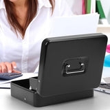 Locking Cash Box with Lock Money Box with Cash Tray Secure Box Black