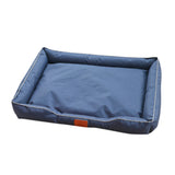 Square Cat Dog Pet Bed Oxford Fabric Raised Edge for Sofa Use Navy Blue