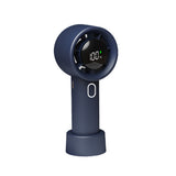 Portable Handheld Turbo Fan with Digital Display Rechargeable Pocket Hand Fan for Travel Outdoor Blue