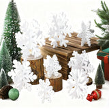 8Pcs 3D Wooden Snowflake Table Decor Christmas Winter Wonderland Centerpiece - White Snowflake