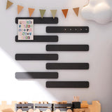 8 PCS Self Adhesive Felt Display Strips with 35 Push Pins for Wall Decor Black