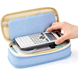 Large Capacity Pencil Case Student Teen Girls Boys Sky blue