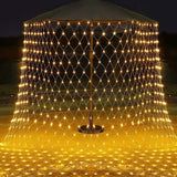 Solar/USB Powered LED Net Mesh Lights – Outdoor Waterproof 3x2m with 192 LEDs and 8 Modes Style 1