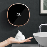3-Speed Automatic Soap Dispenser Digital Display 280ml Foam Pump Drill-Free Wall Mount Foam Machine Black