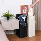 Slim Collapsible Laundry Basket with Handles for Small Spaces Beige