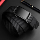 Stretch Tactical Belt for Men Military Work Rigger Hiking Nylon Web Ratchet Quick Release Belt Black