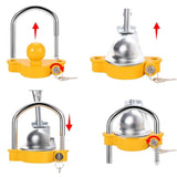 Universal Heavy Duty Tow Trailer Coupler Lock for 4.76cm 5.08cm and 5.87cm Hitches