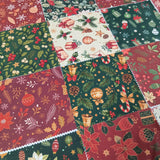 20PCS Christmas Precut Cotton Polyester Fabric Squares for Quilting Sewing Crafts