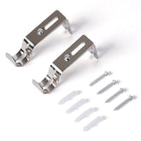 2PCS Adjustable Curtain Rod Brackets – Wall Mount Holders for Drapes Sliver