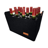 12-Compartment Bottle Wine Tote Bag Wine Carrier Tote Black