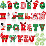 Embroidered Christmas Letter and Pattern Patches Iron On for Clothes Style 1