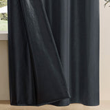 2PCS Blackout Curtains with Black Liner for Bedroom Living Room Black