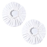 2 PCS Extra Large Waterproof Reusable PEVA Shower Caps for Long Hair White