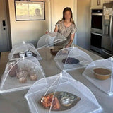 6 PCS Reusable Mesh Food Covers Foldable with Storage Bag for Picnic