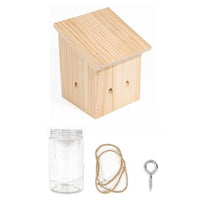 Wooden Bee Trap for Outside Hanging Wood Carpenter Bee Catcher with Removable Bottle Style 2
