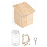Wooden Bee Trap for Outside Hanging Wood Carpenter Bee Catcher with Removable Bottle Style 2