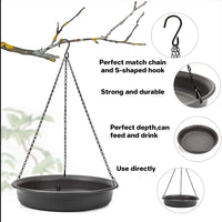 Large Capacity Waterproof Hanging Bird Feeder Attracting Birds for Garden Yard Black