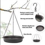 Large Capacity Waterproof Hanging Bird Feeder Attracting Birds for Garden Yard Black