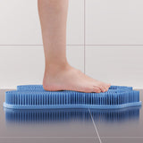Non Slip Shower Mat 30x28cm Suction Back and Foot Cleaning Blue