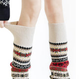 1 Pair Winter Multicoloured Socks Women Leg Warmer Gifts White