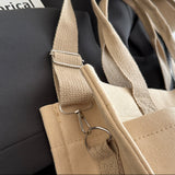 Large Canvas Tote Bag for Women Multi-Pocket Crossbody Bag Work Bible Messenger Purse Khaki