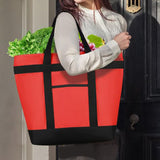 Insulated 39L Reusable Tote Bag for Grocery Shopping for Picnic Beach Grocery Red