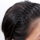 6Pcs Metal Headband Non Slip Hair Hoop for Women Men with Elastic Band