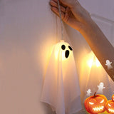 10PCS Ghost 275cm Halloween Warm White LED Hanging Light String with 8 Modes