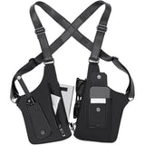 Outdoor Double Shoulder Armpit Bag with Multiple Storage Pockets Black
