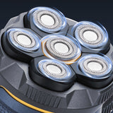 Electric Head Shaver for Bald Grooming Smooth Razor with LED Display Gray Blue