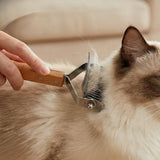 Cat Brush for Long Haired Cats Double Sided Dematting Undercoat Rake for Persian Ragdoll Maine Coon