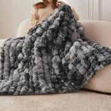 Bubble Tie Dye Throw Throw Blanket for Couch Cozy Soft and Fuzzy for Sofa Bedroom Living Room Dark Gray