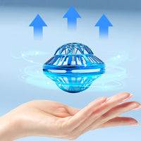 Flying Orb LED Hover Ball Toy – Galaxy Boomerang Spinner with Lights Blue